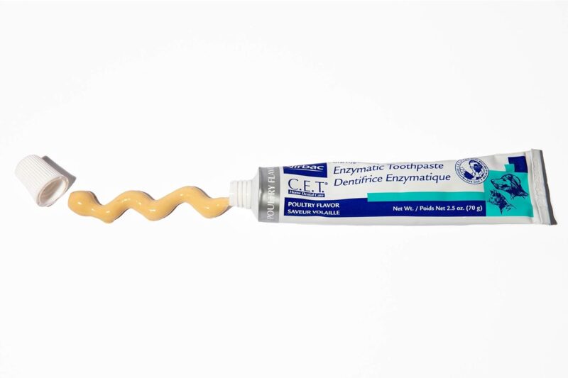 Virbac CET Enzymatic Toothpaste| Eliminates Bad Breath by Removing Plaque & Tartar Buildup | Best Pet Dental Care Toothpaste | Poultry Flavor, 2.5 oz tube - Image 3