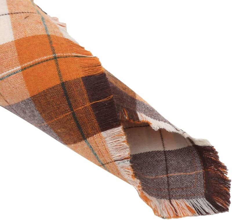 Fall Dog Bandana Autumn Thanksgiving Plaid Reversible Triangle Bibs Scarf Accessories for Dogs Pets - Image 3