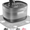 Veken Cat Water Fountain, 84oz/2.5L Automatic Pet Water Fountain Dog Water Dispenser with a Detachable Water Tank, Easy Cleaning for Cats, Dogs (Black)