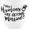 Engagement Gift, My Humans are Getting Married Dog Bandana, Wedding Photo Prop, Pet Scarf, Dog Engagement Announcement, Pet Accessories (Black)