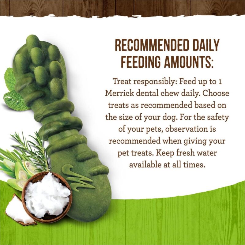 Merrick Fresh Kisses Natural Dental Chews Infused With Coconut And Botanical Oils For Tiny Dogs 5-15 Lbs - 20 ct. Bag - Image 8