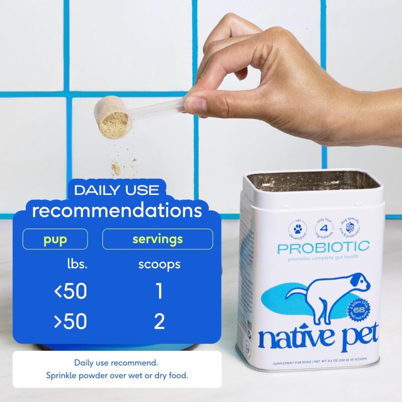 Native Pet Vet Created Probiotic Powder for Dogs Digestive Issues - Dog Probiotic Powder + Prebiotic + Bone Broth Powder - Gut Health for Dogs - 232 Gram 6 Billion CFU - Probiotics for Dogs 8.2 oz - Image 5