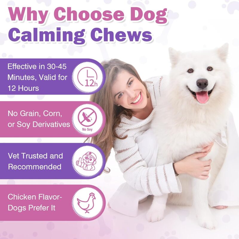 Hemp Calming Chews for Dogs 200pc Dog Calming Treat and Bites with Hemp Oil - Anxiety and Stress Relief Treats for Dogs Puppy Melatonin Sleep Aid Calm Dog with Noise,Thunder,Barking,Separation,Chewing - Image 6