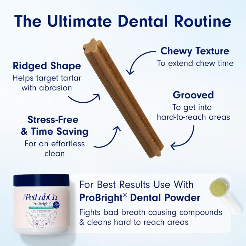 PetLab Co. Dental Sticks – Dog Dental Chews -Target Plaque & Tartar Build-Up at The Source - Designed to Maintain Your Dog’s Oral Health, Keep Breath Fresh and Provide Digestive Help (24 Sticks) - Image 5