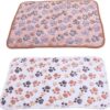 Pet Blanket for Cat & Dog Sleep Mat Bed Cover Soft Warm Blanket for Hamster Puppy and Other Animals (Medium, White+ Brown)