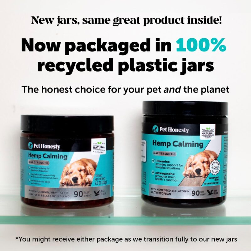Pet Honesty Hemp Calming Chews for Dogs Max Strength- Dog Anxiety Relief, Dog Calming Treats with Hemp + Valerian Root, Melatonin for Dogs - Helps Aid with Thunder, Fireworks, Chewing & Barking (Duck) - Image 3