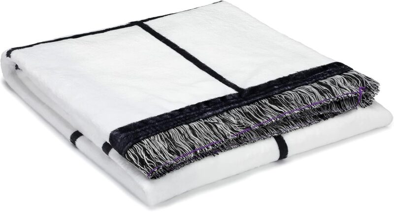 Sublimation Blanket Personalized Sublimation Throw Blanket with 20 Printable Panels Baby Printed Blanket Flannel Fleece Blanket with Tassels for Heat Press Home Sofa Bedroom (60 x 40 Inch)