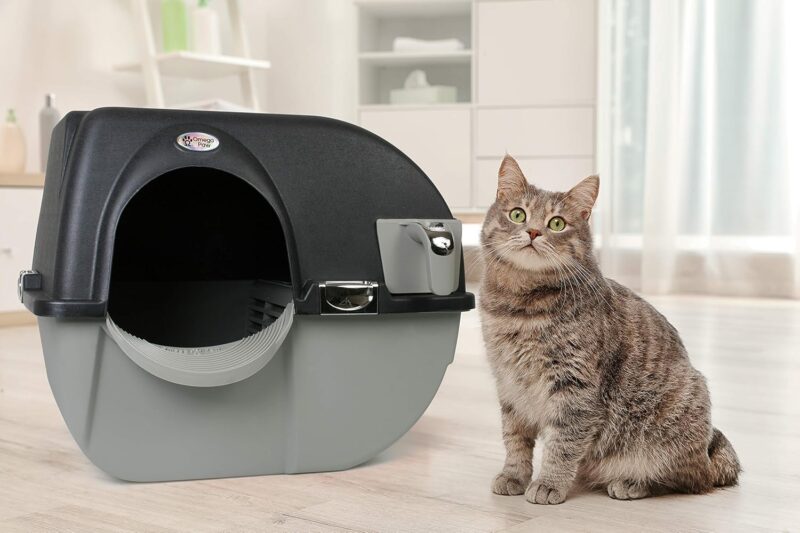 Omega Paw Elite Self Cleaning Roll 'n Clean Litter Box, Midnight Black, Large (EL-RA20-1) - Image 4