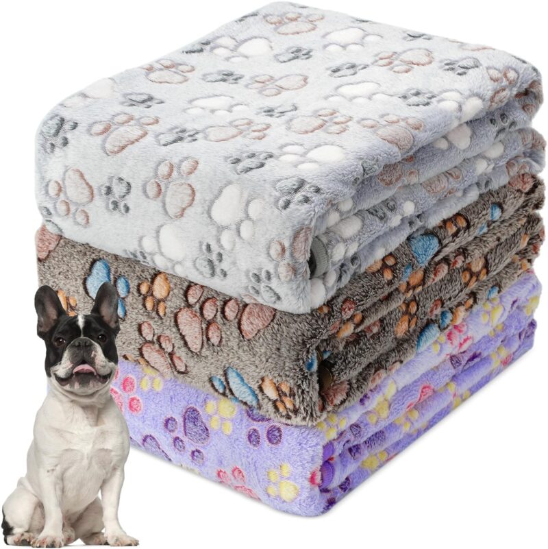 PJYuCien Dog Blanket, Fuzzy Cat Blanket, 1 Pack 3 Fleece Throw Dog Blankets, 23"x16" Washable Puppy Blanket for Small Dog Cat Puppy - Image 5