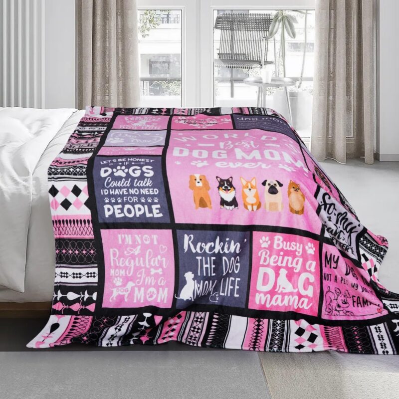 Dog Mom Blanket Gifts for Dog Mom Best Dog Mom Ever 50”x60” Soft Throw Blanket Dog Mom Birthday Gifts for Women Dog Lovers Women for Dog Lovers - Image 5