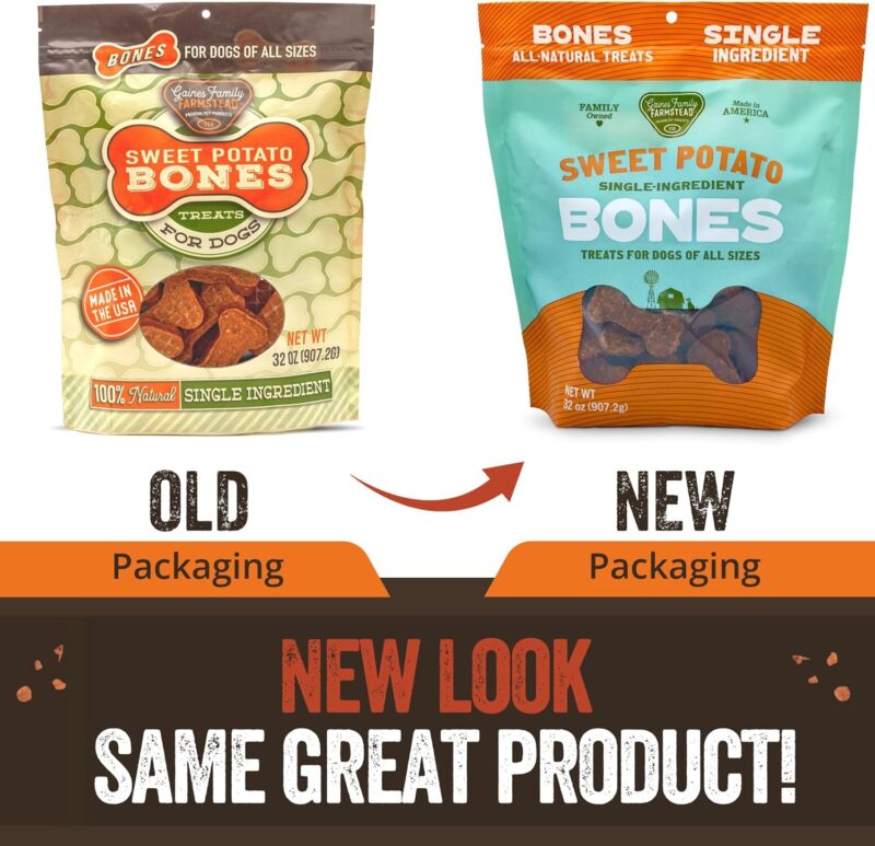 Gaines Family Farmstead Sweet Potato Chews for Dogs, Sweet Potato Dog Treats, Made in The USA, High in Fiber, Grain Free, Vegetarian Alternative to Rawhide, Rich in Vitamins, 32 Ounce Bag - Image 2