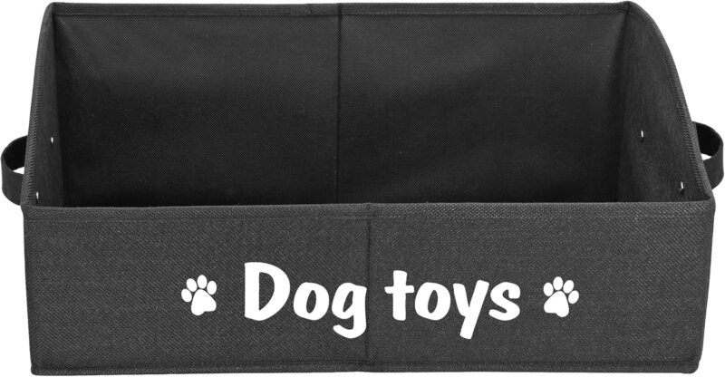 PET ARTIST Sturdy Collapsible Dog Organization and Storage Basket Accessible,Cute Dog Toy Storage with Handles,Dog Toy Box Bin Large for Chew Toys,Clothes,Squeak Toy - Image 2