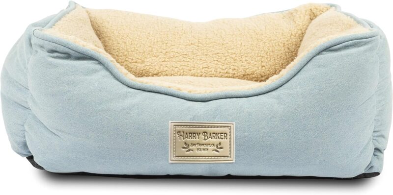 Harry Barker Blue Chambray Cozy Sherpa Bed Small