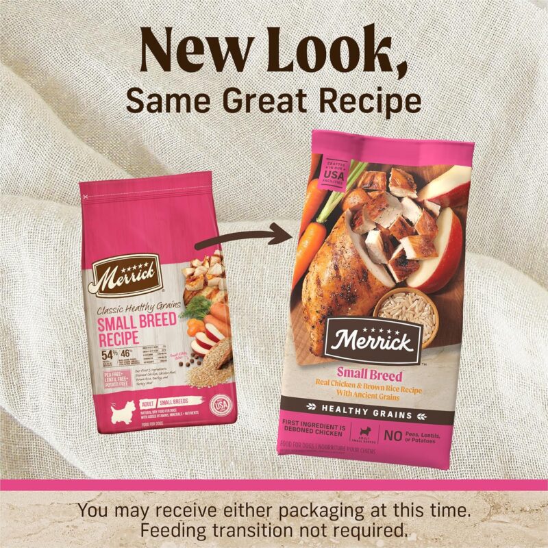 Merrick Healthy Grains Premium Dry Dog Food For Small Dogs, Wholesome and Natural Kibble, Small Breed Recipe - 4.0 lb. Bag - Image 2