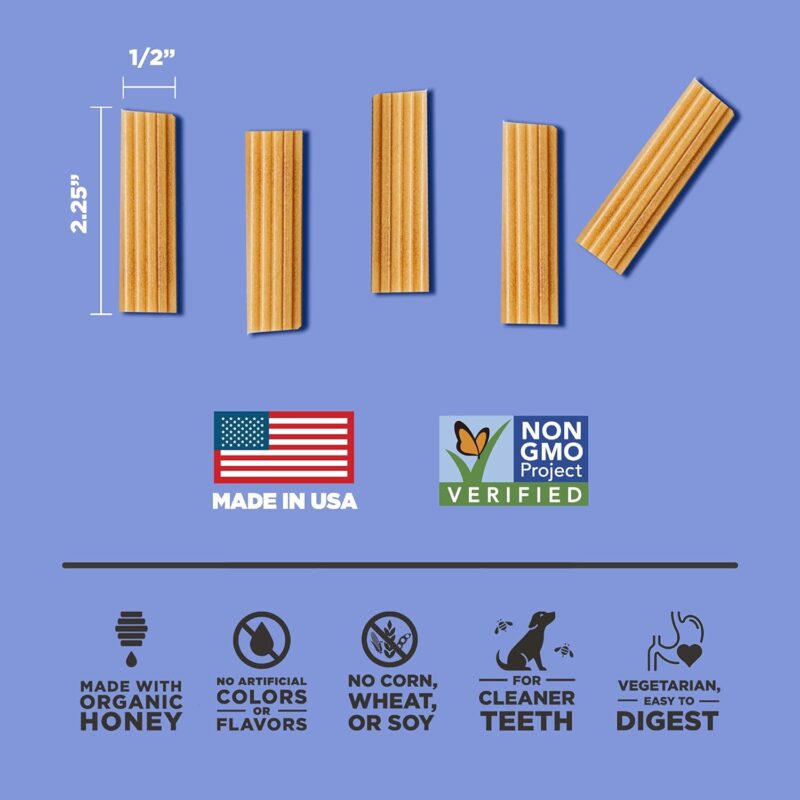 Hive Chew Stick Treats for Small Dogs — Healthy, Non-GMO Project Verified, Natural Peanut Butter Flavored, Natural, Vegetarian Chews, Made in The USA (Chew Sticks, Small Breeds) - Image 2