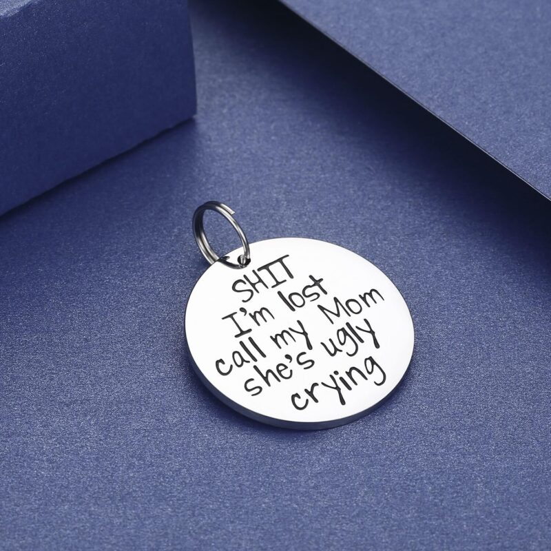CJ&M Funny Pet Tag, Funny Dog Tag, Stainless Steel Pet Tags, Dog Collar Tag, Pet Tags, Dog Collar Tag, Sh*t I'm Lost My Mom Is Ugly Crying Dog Tag - Image 3