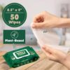Dog Wipes for Cleaning and Deodorizing - 50 8.5" x 9" Bamboo Pet Wipes - Compostable, Hypoallergenic Puppy Wipes - Dog Wipes for Paws, Butt, and Body - Image 3